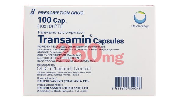 Transamin Capsules 250mg trị chảy máu do tăng tiêu firin (10 vỉ x 10 viên)