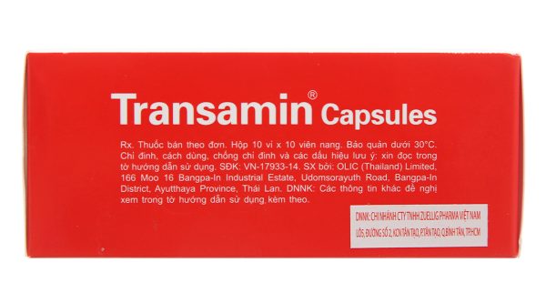 Transamin Capsules 250mg trị chảy máu do tăng tiêu firin (10 vỉ x 10 viên)