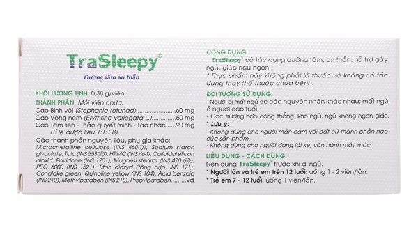 Trasleepy dưỡng tâm an thần hộp 20 viên