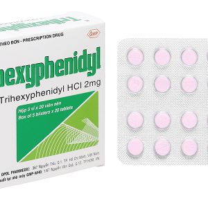 Trihexyphenidyl 2mg trị phụ trợ hội chứng Parkinson (5 vỉ x 20 viên)