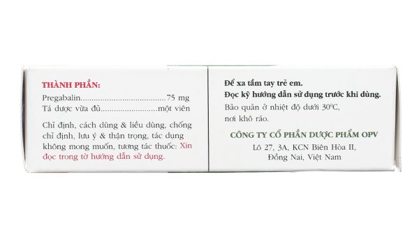 Trinopast 75 trị động kinh, đau dây thần kinh (2 vỉ x 7 viên)
