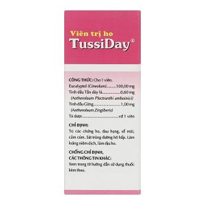 TussiDay trị các chứng ho, đau họng, sổ mũi, cảm cúm (10 vỉ x 10 viên)