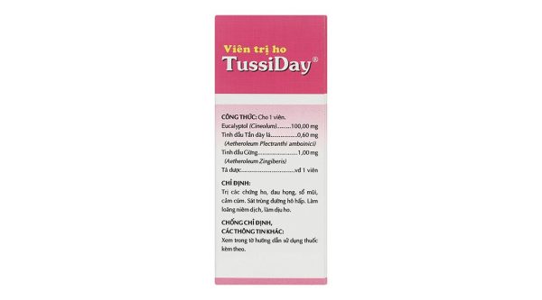 TussiDay trị các chứng ho, đau họng, sổ mũi, cảm cúm (10 vỉ x 10 viên)