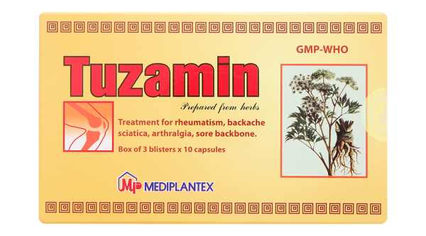 Tuzamin trị phong thấp, đau lưng, đau dây thần kinh tọa (3 vỉ x 10 viên)