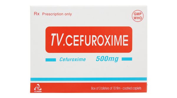 TV.Cefuroxime 500mg trị nhiễm khuẩn (3 vỉ x 10 viên)