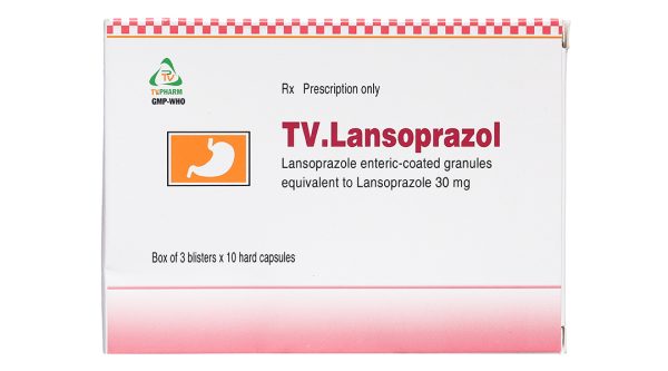 TV.Lansoprazol 30mg trị loét dạ dày, tá tràng, viêm thực quản (3 vỉ x 10 viên)