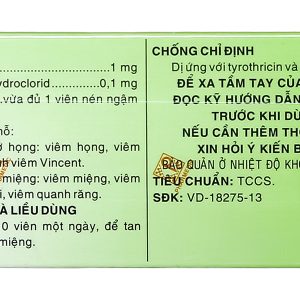 Viên ngậm Tyrotab sát khuẩn, trị viêm họng (10 vỉ x 8 viên)