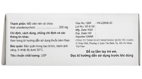 Ucolic Tablet 200mg hỗ trợ trị bệnh lý về gan mật (5 vỉ x 10 viên)