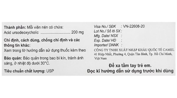 Ucolic Tablet 200mg hỗ trợ trị bệnh lý về gan mật (5 vỉ x 10 viên)