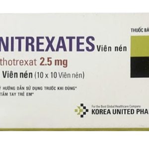 Unitrexates 2.5mg chỉ định điều trị ung thư lá nuôi, bệnh bạch cầu (10 vỉ x 10 viên)