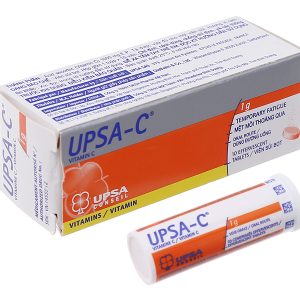 Viên sủi UPSA-C 1g trị thiếu hụt Vitamin C, cảm cúm, mệt mỏi tạm thời tuýp 10 viên