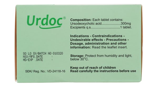 Urdoc 300mg hỗ trợ trị bệnh lý về gan mật (8 vỉ x 10 viên)