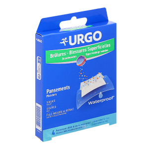 Băng cá nhân chống thấm nước Urgo Brulures Waterproof (10 x 7cm) hộp 4 miếng