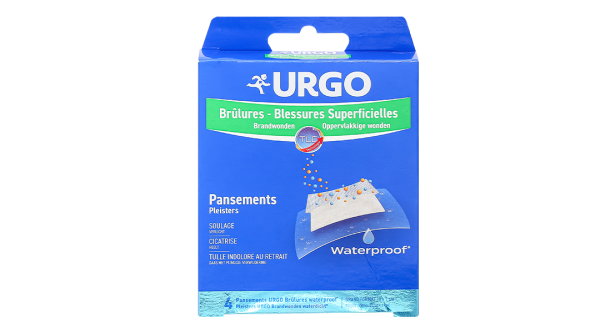 Băng cá nhân chống thấm nước Urgo Brulures Waterproof (10 x 7cm) hộp 4 miếng