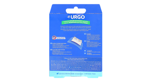 Băng cá nhân chống thấm nước Urgo Brulures Waterproof (10 x 7cm) hộp 4 miếng