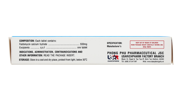 Usarmicin 500 trị nhiễm khuẩn tiết niệu (2 vỉ x 10 viên)