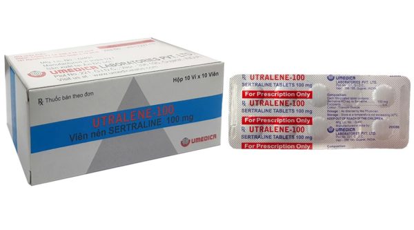 Utralene-100 trị chứng trầm cảm, rối loạn ám ảnh cưỡng bức (10 vỉ x 10 viên)