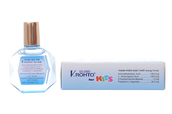 Dung dịch nhỏ mắt V.Rohto For Kids giảm mỏi mắt, sung huyết kết mạc lọ 13ml