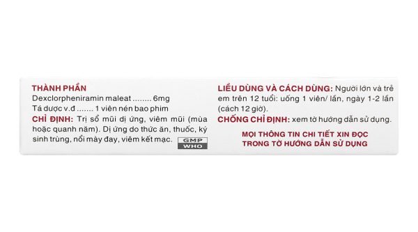 Vaco-pola6 trị viêm mũi dị ứng, mày đay (2 vỉ x 15 viên)