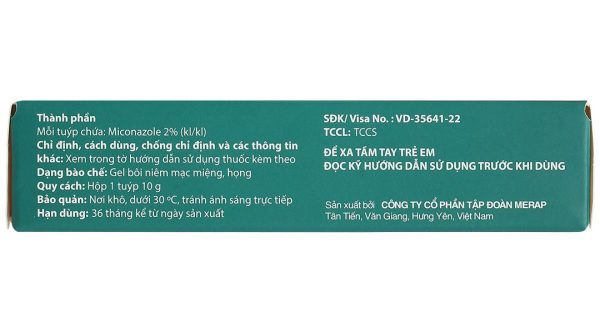 Gel bôi Vadikiddy 2% điều trị nhiễm nấm Candida ở khoang miệng, họng tuýp 10g