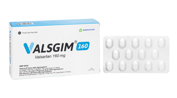 Valsgim 160 trị tăng huyết áp, suy tim (2 vỉ x 14 viên)