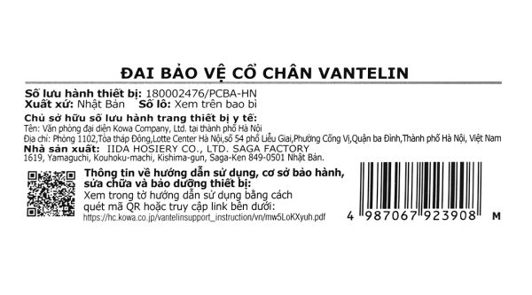 Đai bảo vệ cổ chân Vantelin Ankle Support size M
