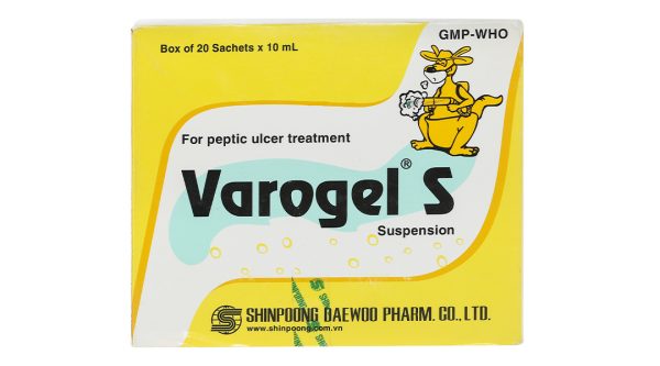 Hỗn dịch uống Varogel S trị viêm loét dạ dày - tá tràng cấp, mạn tính (20 gói x 10ml)