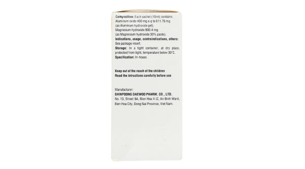 Hỗn dịch uống Varogel S trị viêm loét dạ dày - tá tràng cấp, mạn tính (20 gói x 10ml)