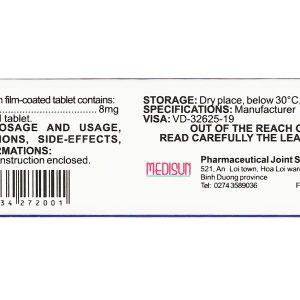 Vasmetine 8mg điều trị viêm mũi dị ứng, nổi mề đay mạn tính vô căn (3 vỉ x 10 viên)