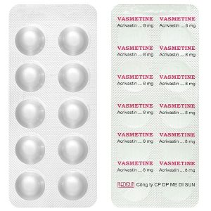 Vasmetine 8mg điều trị viêm mũi dị ứng, nổi mề đay mạn tính vô căn (3 vỉ x 10 viên)