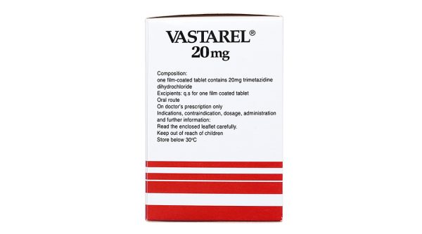 Vastarel 20mg trị triệu chứng ở bệnh nhân đau thắt ngực hộp 60 viên