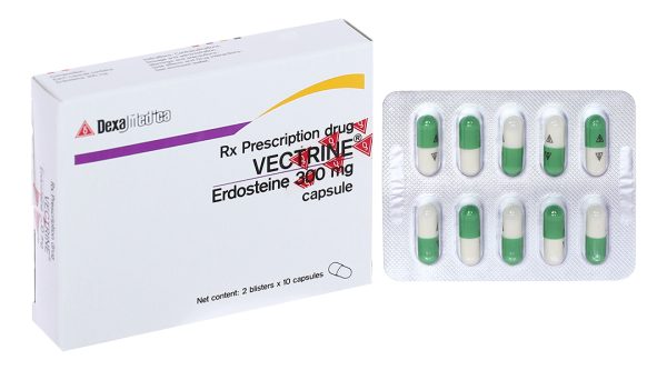 Vectrine 300mg làm loãng, tiêu đàm trong bệnh lý hô hấp (2 vỉ x 10 viên)