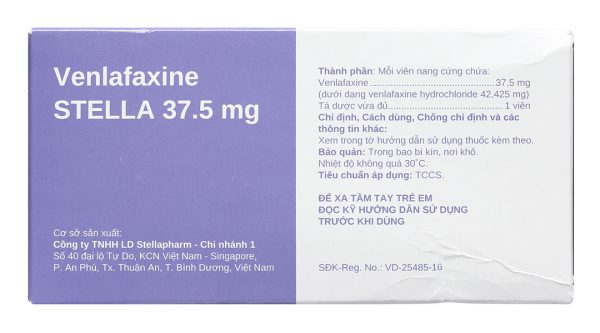 Venlafaxine Stella 37.5mg trị trầm cảm (6 vỉ x 10 viên)