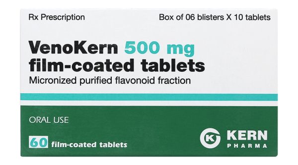 VenoKern 500mg trị trĩ, suy giãn tĩnh mạch (6 vỉ x 10 viên)