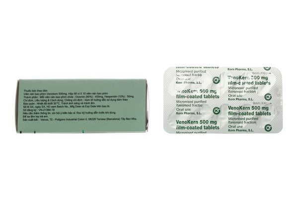VenoKern 500mg trị trĩ, suy giãn tĩnh mạch (6 vỉ x 10 viên)