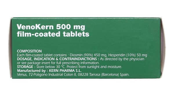 VenoKern 500mg trị trĩ, suy giãn tĩnh mạch (6 vỉ x 10 viên)