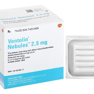 Dung dịch khí dung Ventolin Nebules 2.5mg trị, ngừa co thắt phế quản (30 ống x 2.5ml)