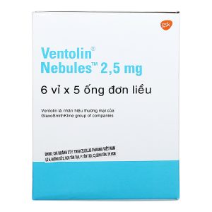 Dung dịch khí dung Ventolin Nebules 2.5mg trị, ngừa co thắt phế quản (30 ống x 2.5ml)