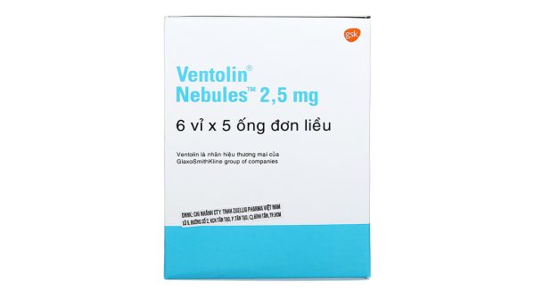 Dung dịch khí dung Ventolin Nebules 2.5mg trị, ngừa co thắt phế quản (30 ống x 2.5ml)