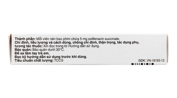 Vesicare 5mg trị tiểu không tự chủ (3 vỉ x 10 viên)