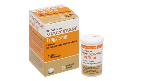 Viacoram 7mg/5mg trị tăng huyết áp vô căn hộp 30 viên