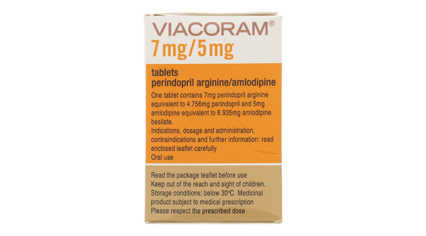 Viacoram 7mg/5mg trị tăng huyết áp vô căn hộp 30 viên