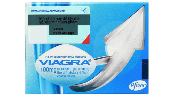 Viagra 100mg trị rối loạn cương dương (1 vỉ x 4 viên)
