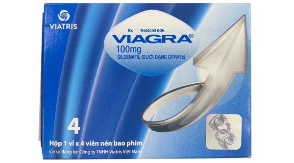 Viagra 100mg trị rối loạn cương dương (1 vỉ x 4 viên)