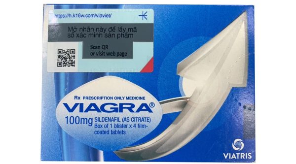 Viagra 100mg trị rối loạn cương dương (1 vỉ x 4 viên)