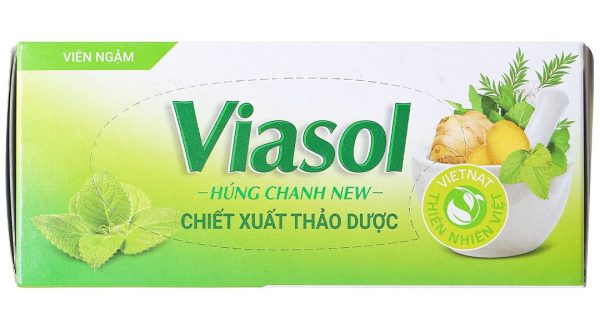 Viên ngậm Viasol Húng Chanh New hỗ trợ giảm ho, giảm đau họng hộp 100 viên