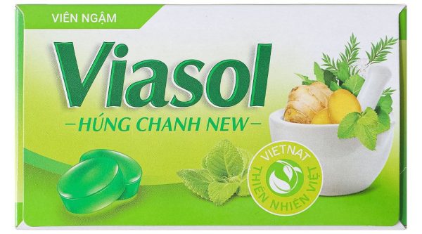 Viên ngậm Viasol Húng Chanh New hỗ trợ giảm ho, giảm đau họng hộp 100 viên