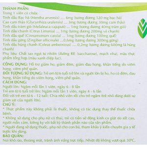 Viên ngậm Viasol Húng Chanh New hỗ trợ giảm ho, giảm đau họng hộp 100 viên