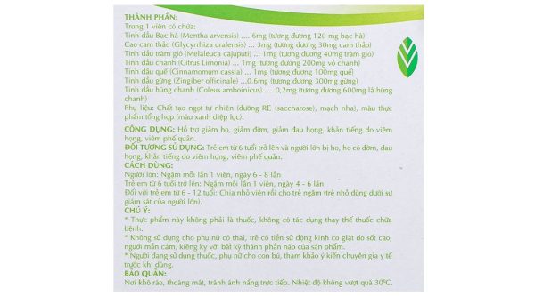 Viên ngậm Viasol Húng Chanh New hỗ trợ giảm ho, giảm đau họng hộp 100 viên
