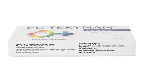 Viên đặt âm đạo Eu Tekynan điều trị viêm âm đạo (1 vỉ x 10 viên)